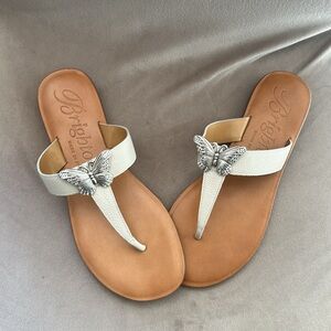 Brighton Aloft white leather sandals